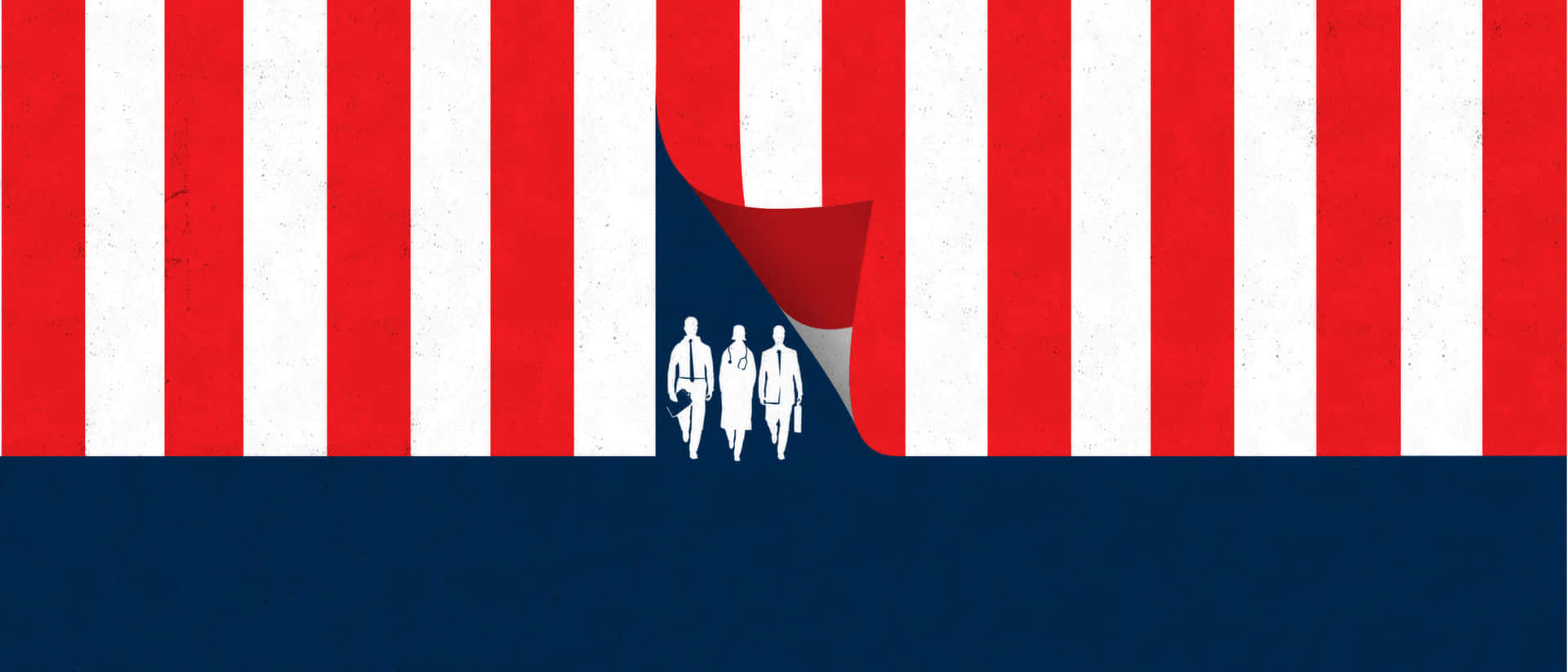 A Poster With A Red, White And Blue American Flag