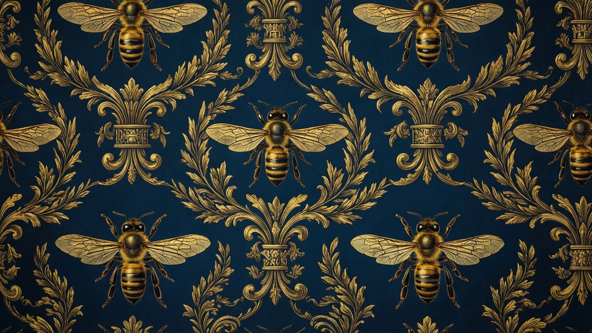 Imperial Bee Pattern Wallpaper