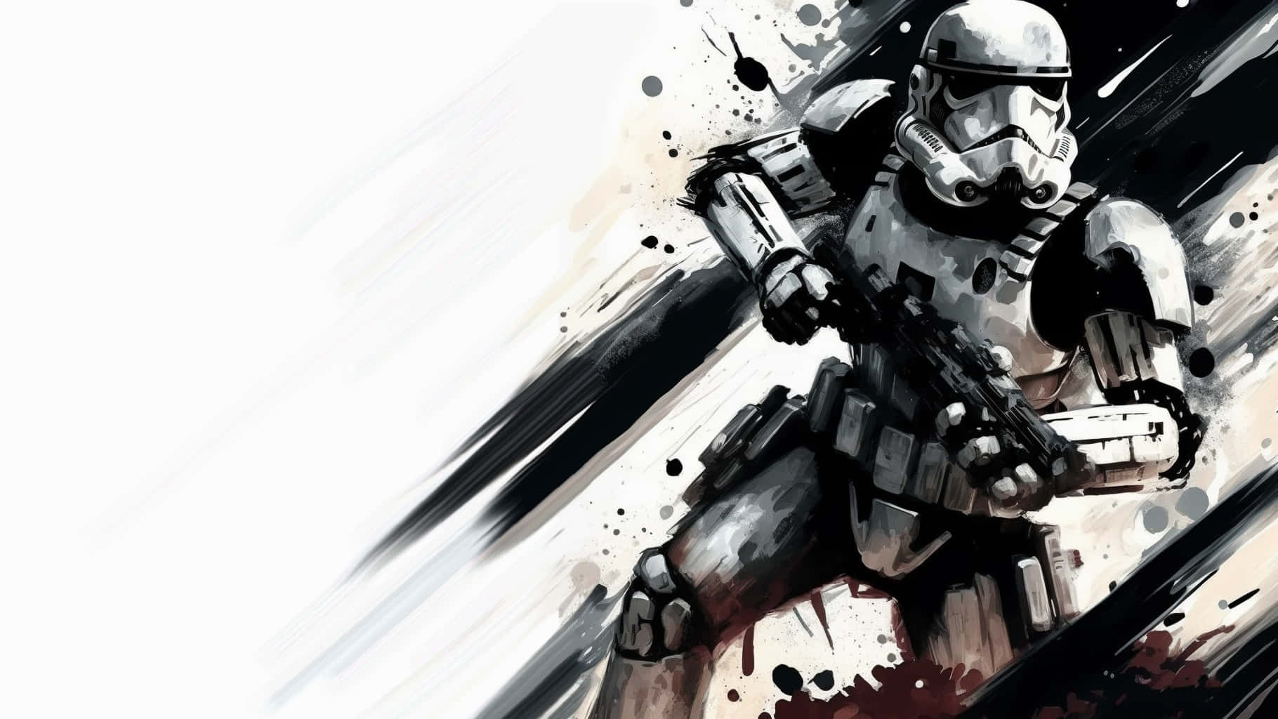 Imperial Stormtrooper Holding A Gun Wallpaper