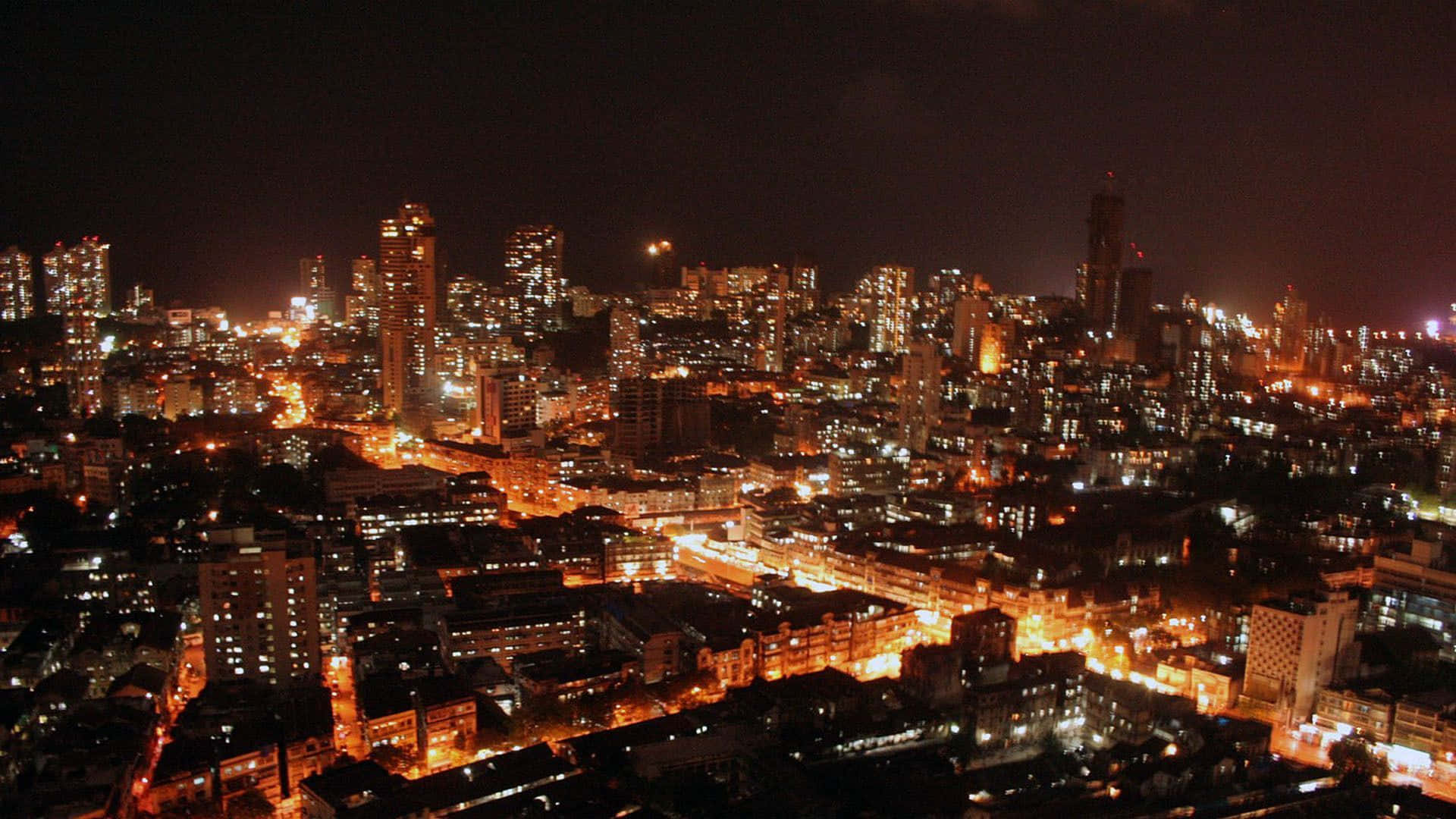 Impresionantehorizonte De Mumbai Al Anochecer