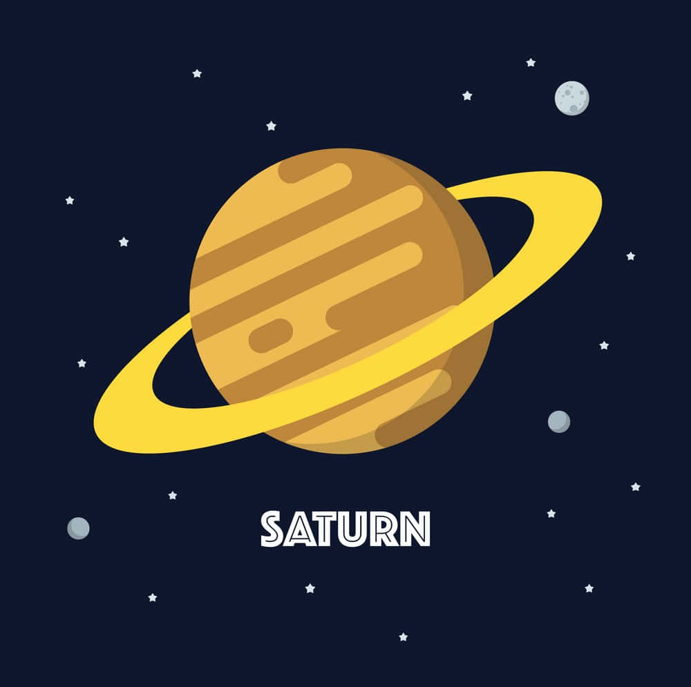 Impresionantevista De Los Anillos De Saturno En El Espacio.