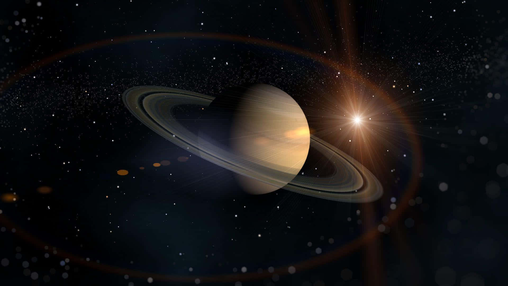 Impresionantevista De Saturno En El Espacio.