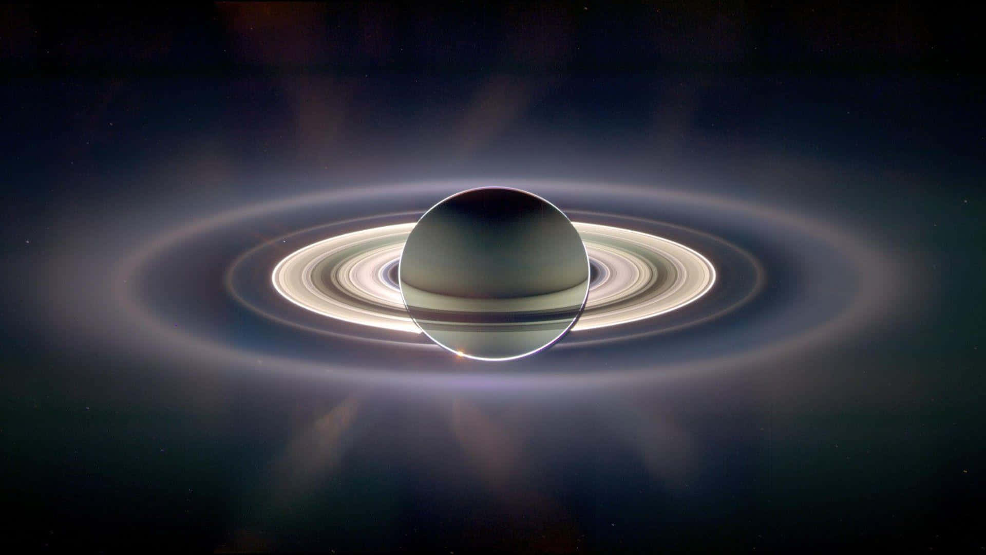 Impresionantevista Del Planeta Saturno Desde El Espacio.