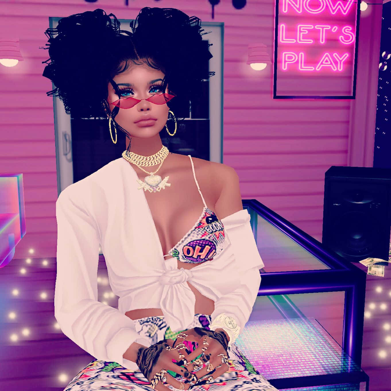 IMVU Avatar Hanging out in Virtual World