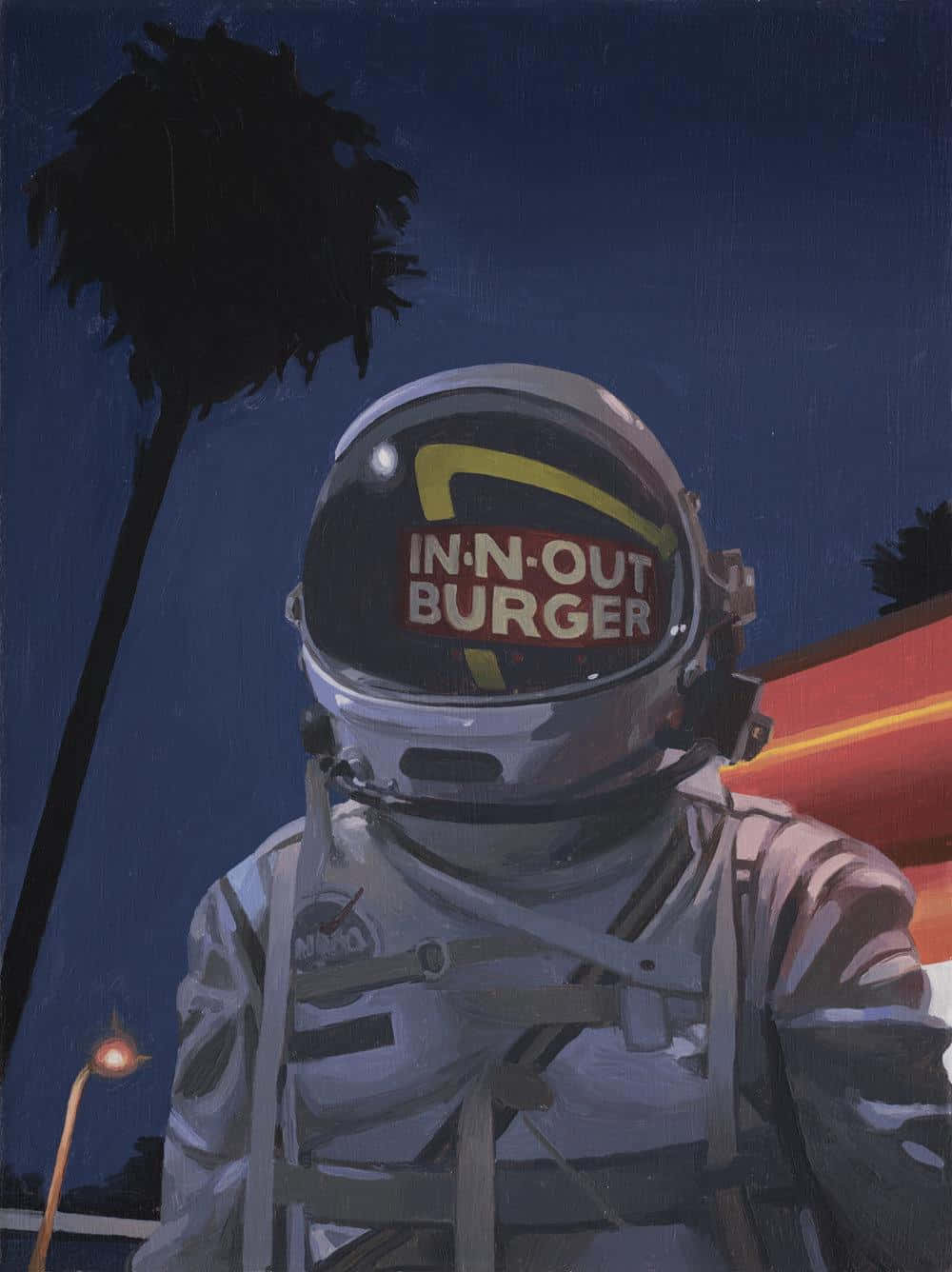 A Painting Of An Astronaut In A Space Suit Wallpaper