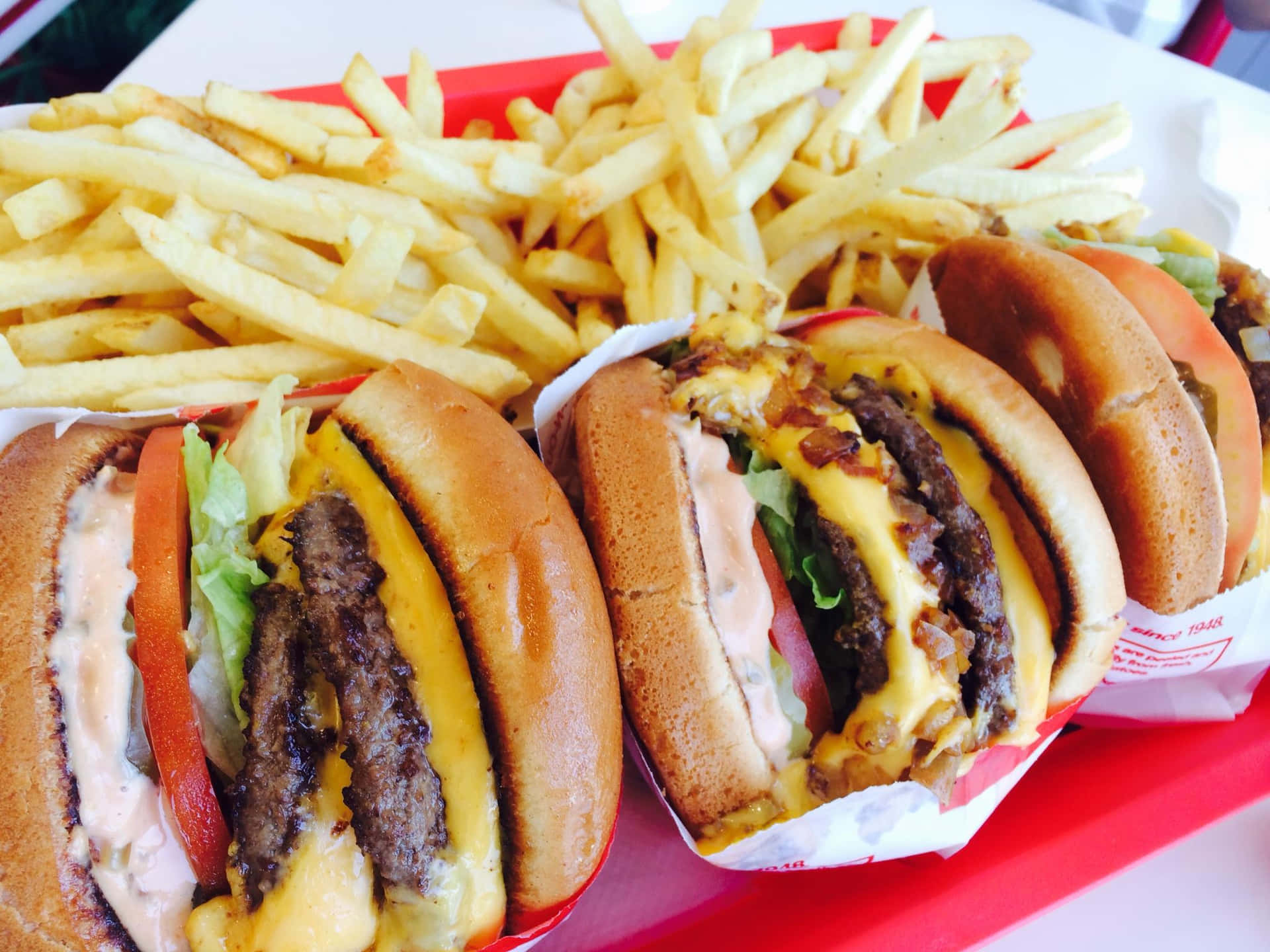 Image  Crispy, classic burgers and fries enjoyed at In N Out Wallpaper