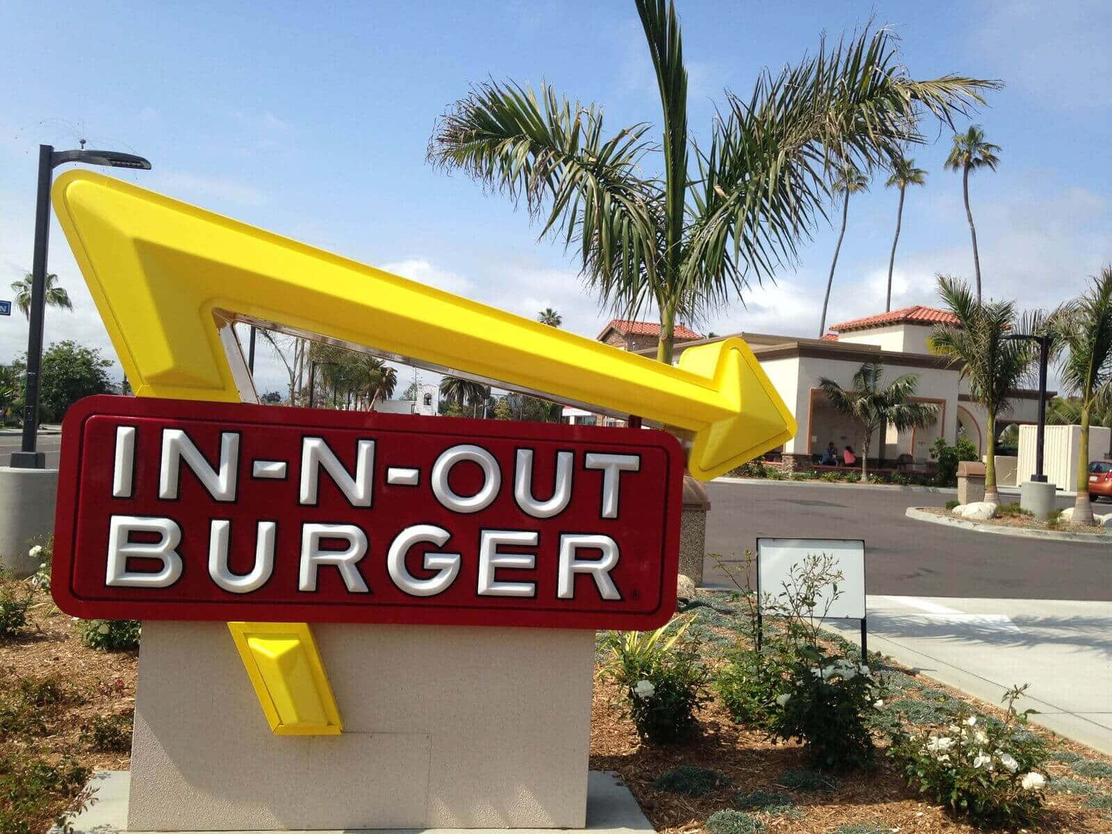 A Sign For In - Out Burger Wallpaper