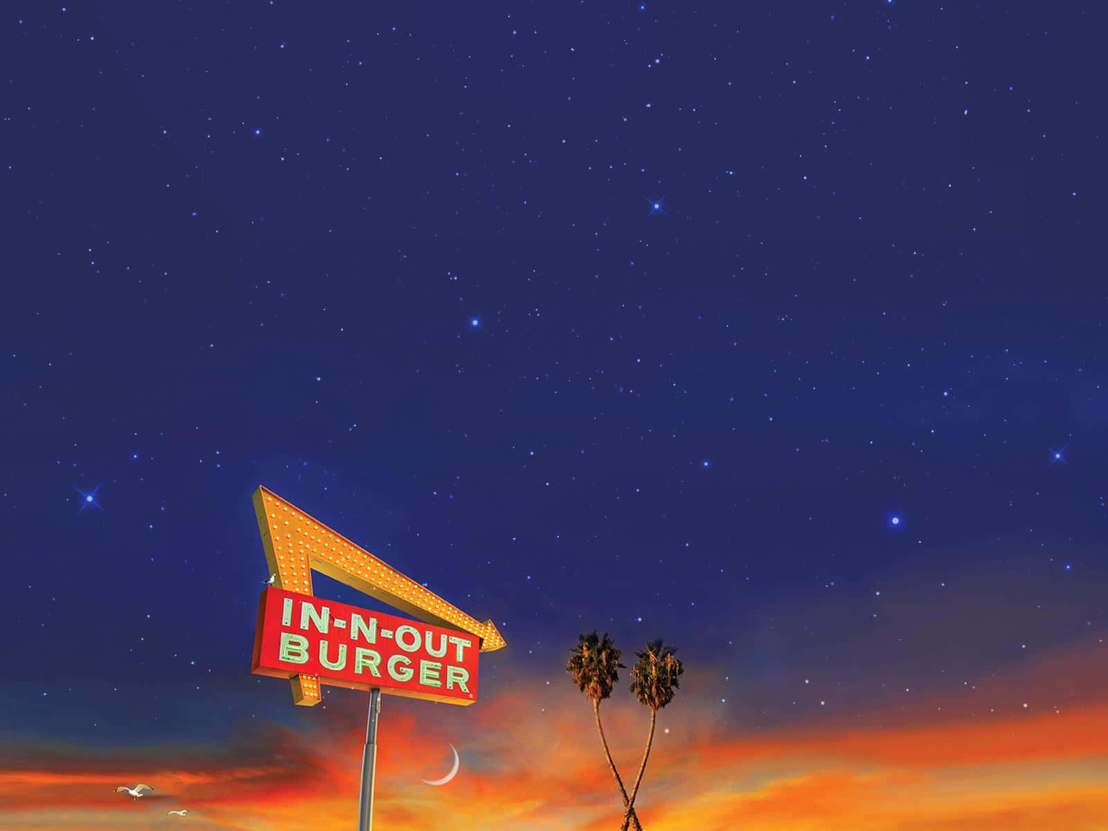 Nyd det klassiske In N Out burger logo som dit tapet. Wallpaper