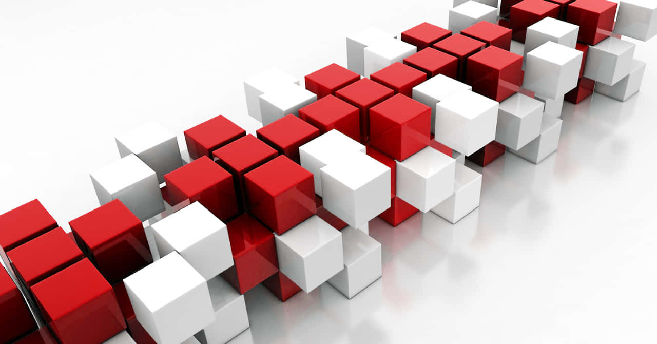 Inadequate White And Red Cubes Wallpaper