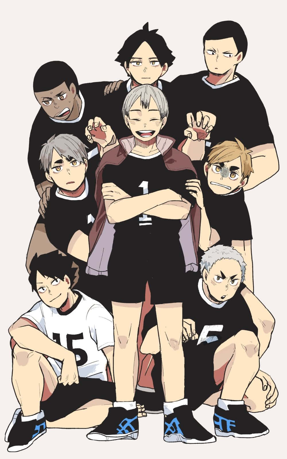 Inarizaki High School Volleyball Team in Action Wallpaper