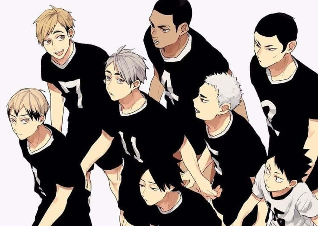 Captivating Inarizaki High Volleyball Team in Action Wallpaper