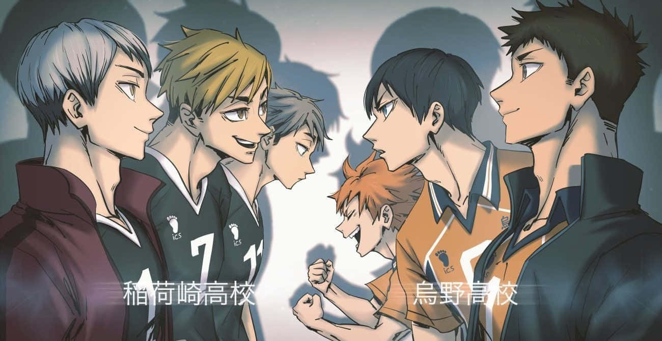 Inarizaki High School Volleyball Team in action Wallpaper