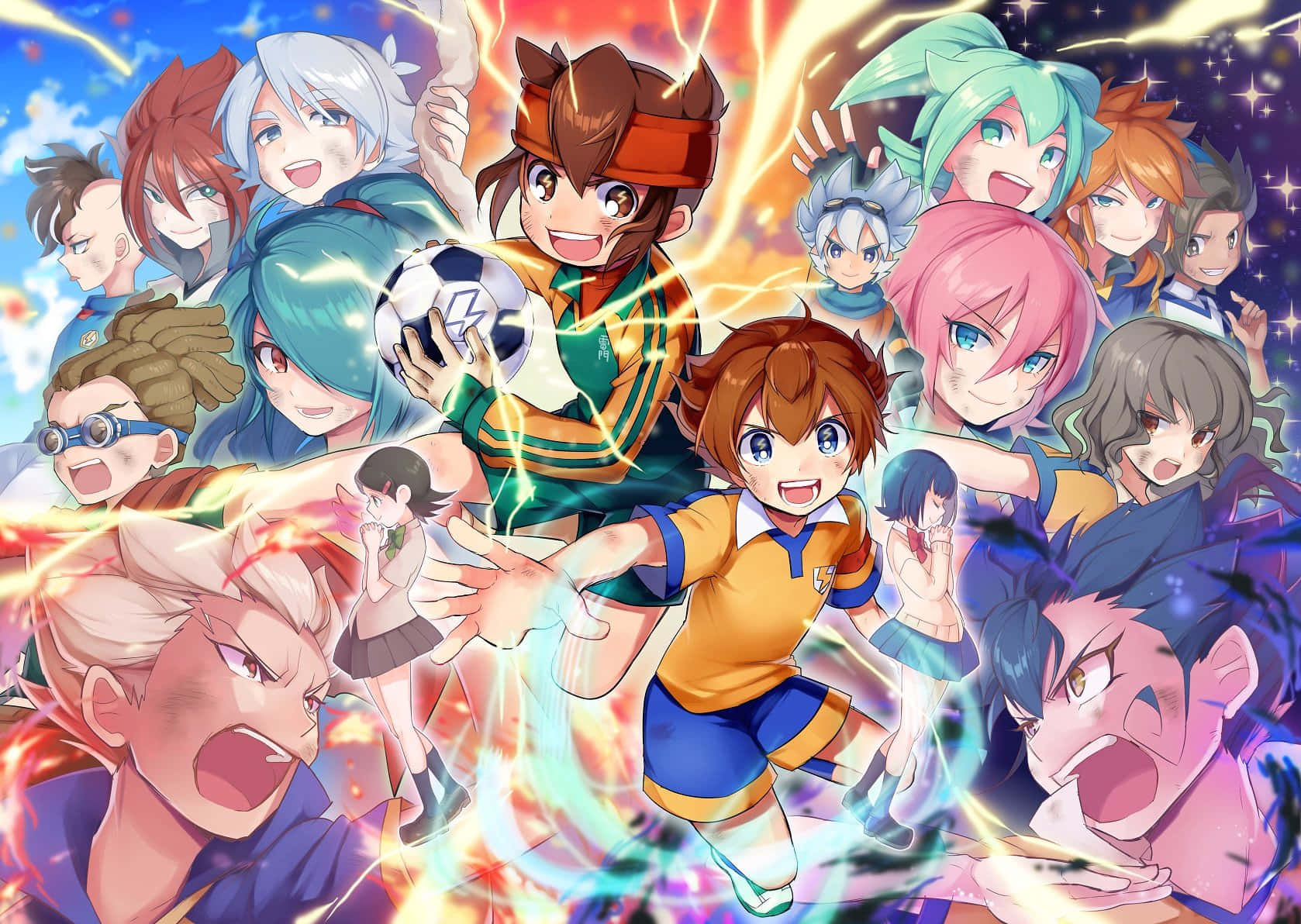 Inazuma Eleven Characters Collage Wallpaper