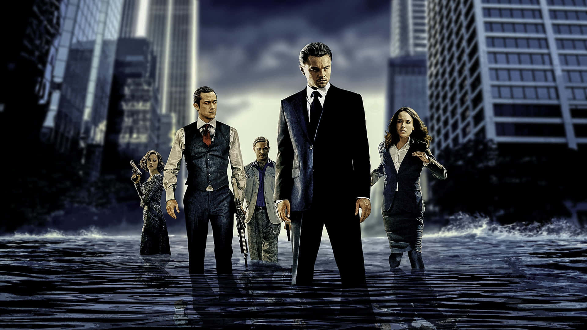 Inception Movie Cast Wading Water Wallpaper