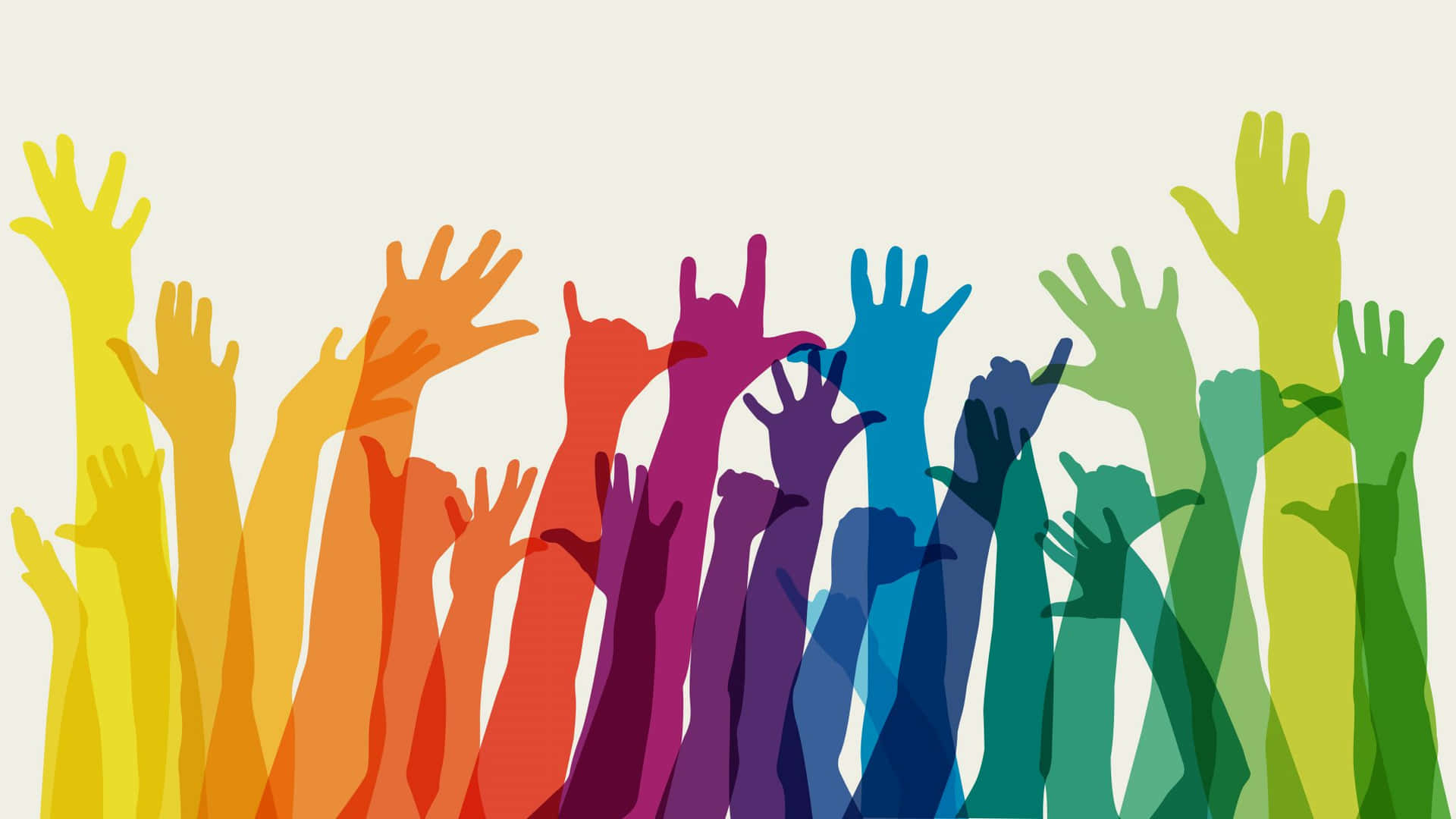 Inclusive Colorful Hands Painting Wallpaper