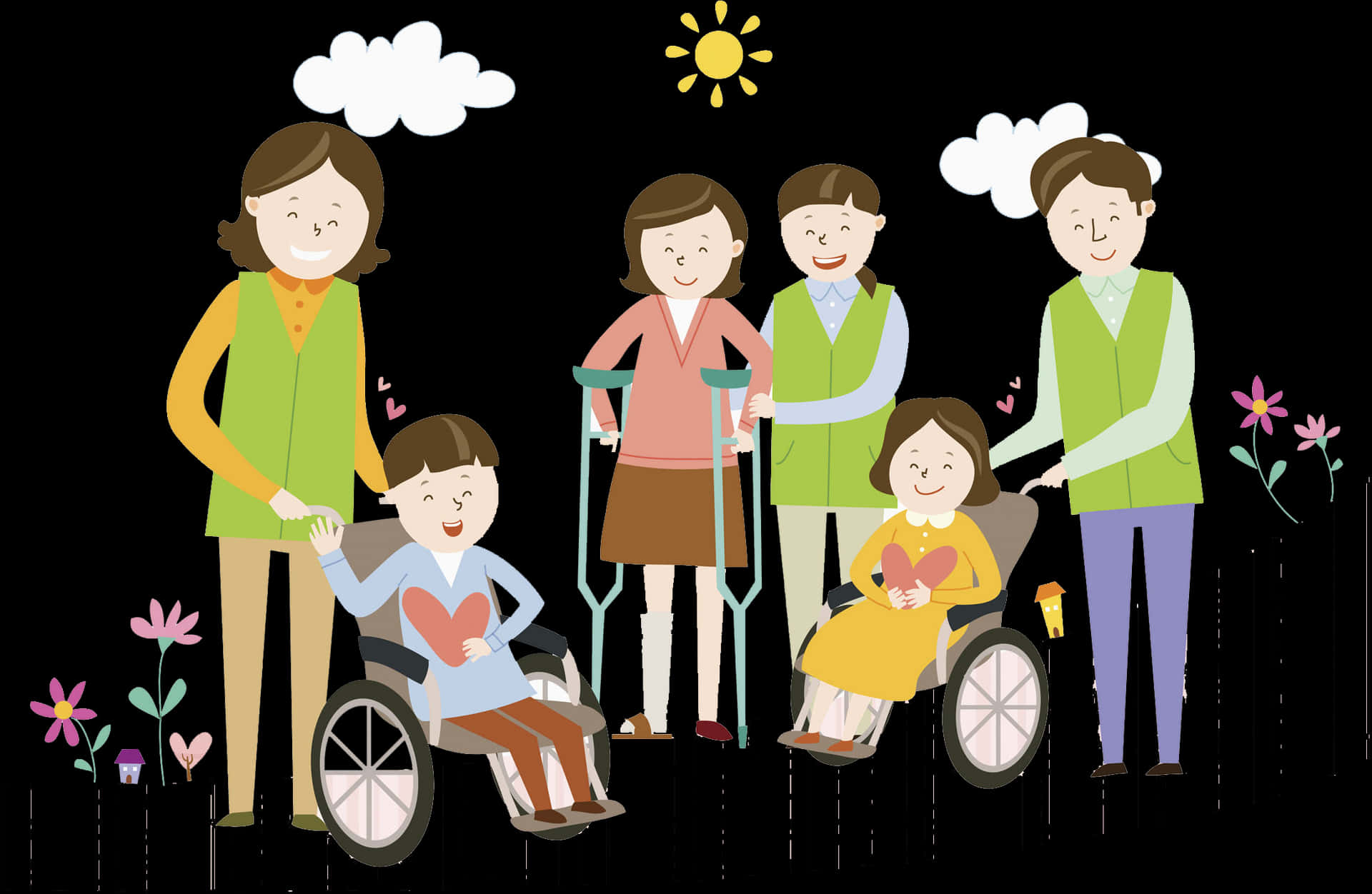 Inclusive Family Illustration PNG