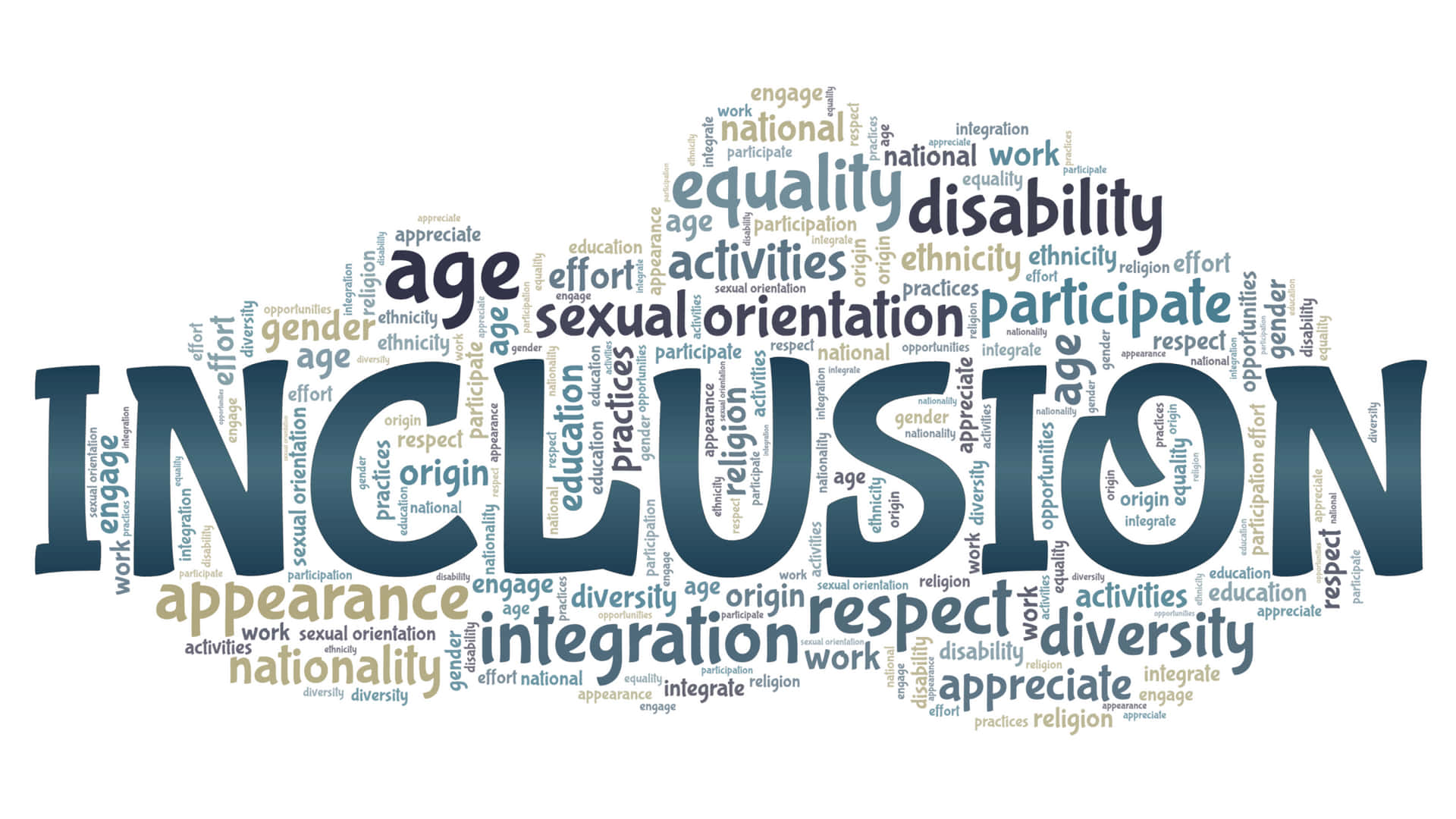Inclusive Word Cloud Wallpaper