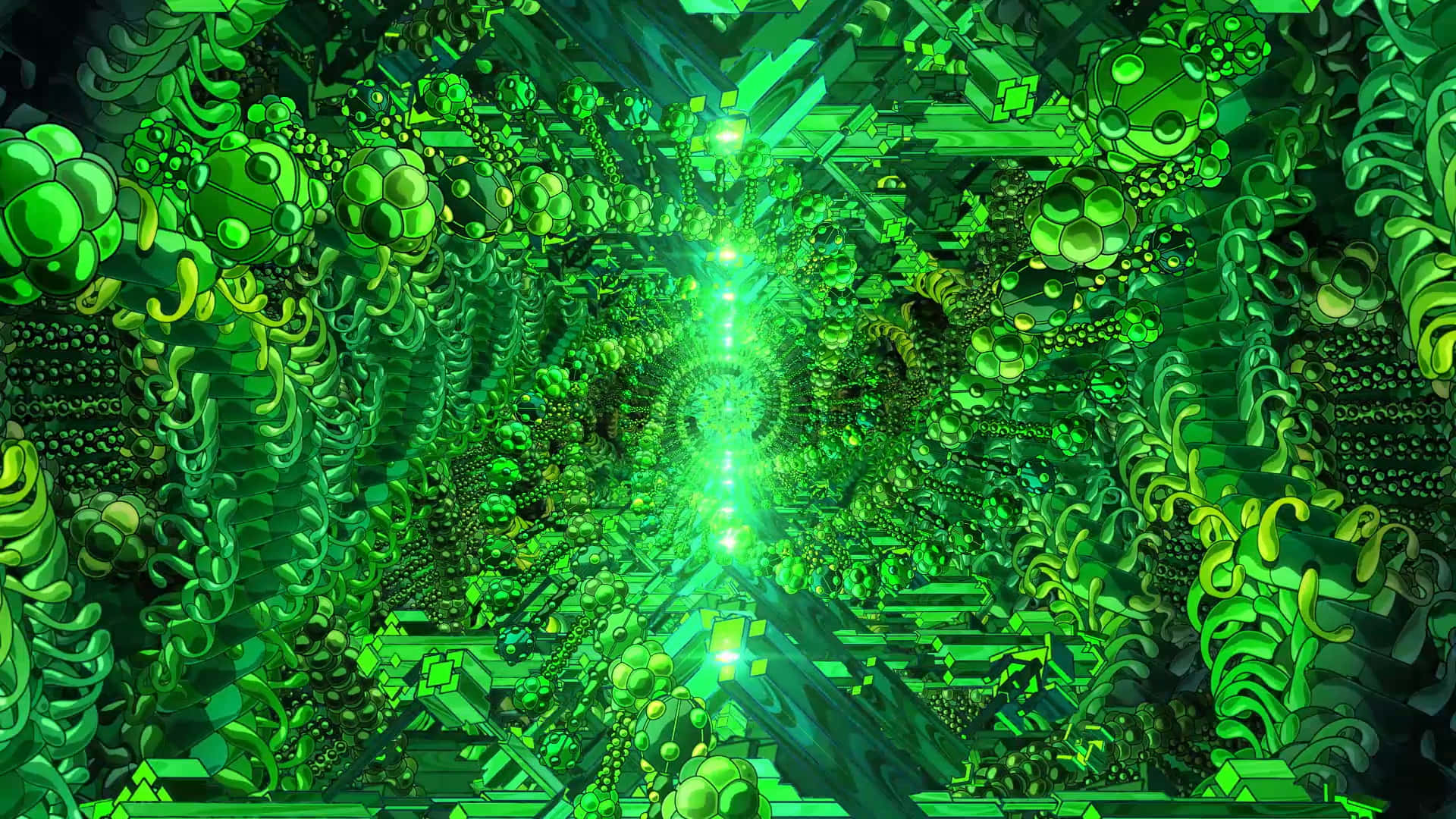 Incoherent Green Leaf Pattern Wallpaper