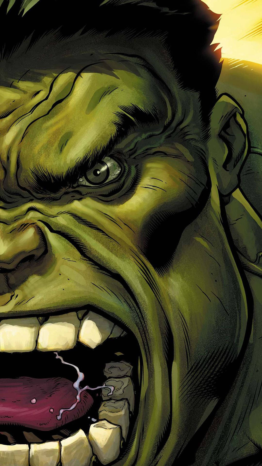 Incredible Hulk Roaring Face Art