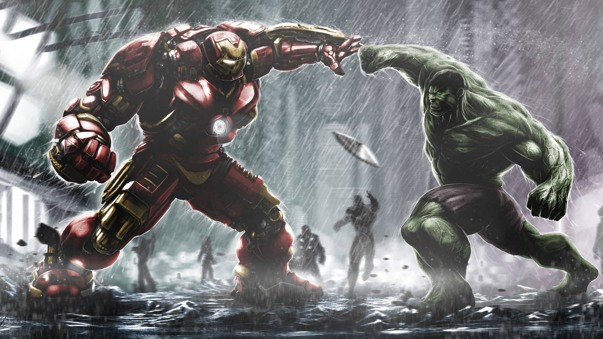 Incredible Hulk Versus Hulkbuster Background