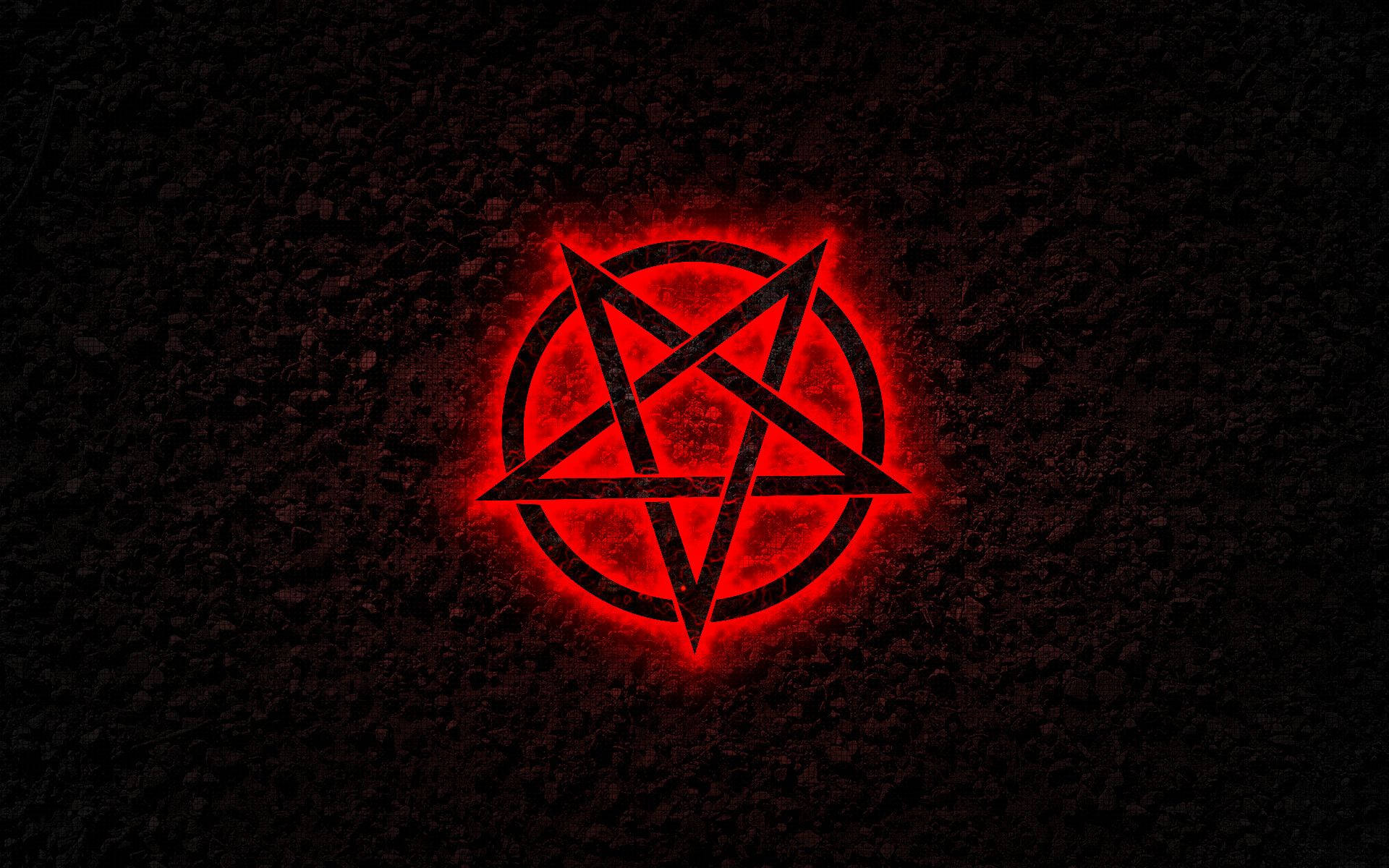 Mesmerising Satanic Pentagram Art In Striking Red Wallpaper
