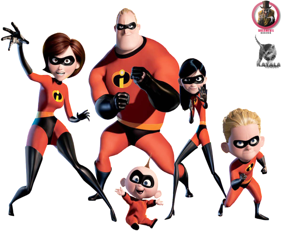 Incredibles_ Family_ Heroes_ Pose PNG