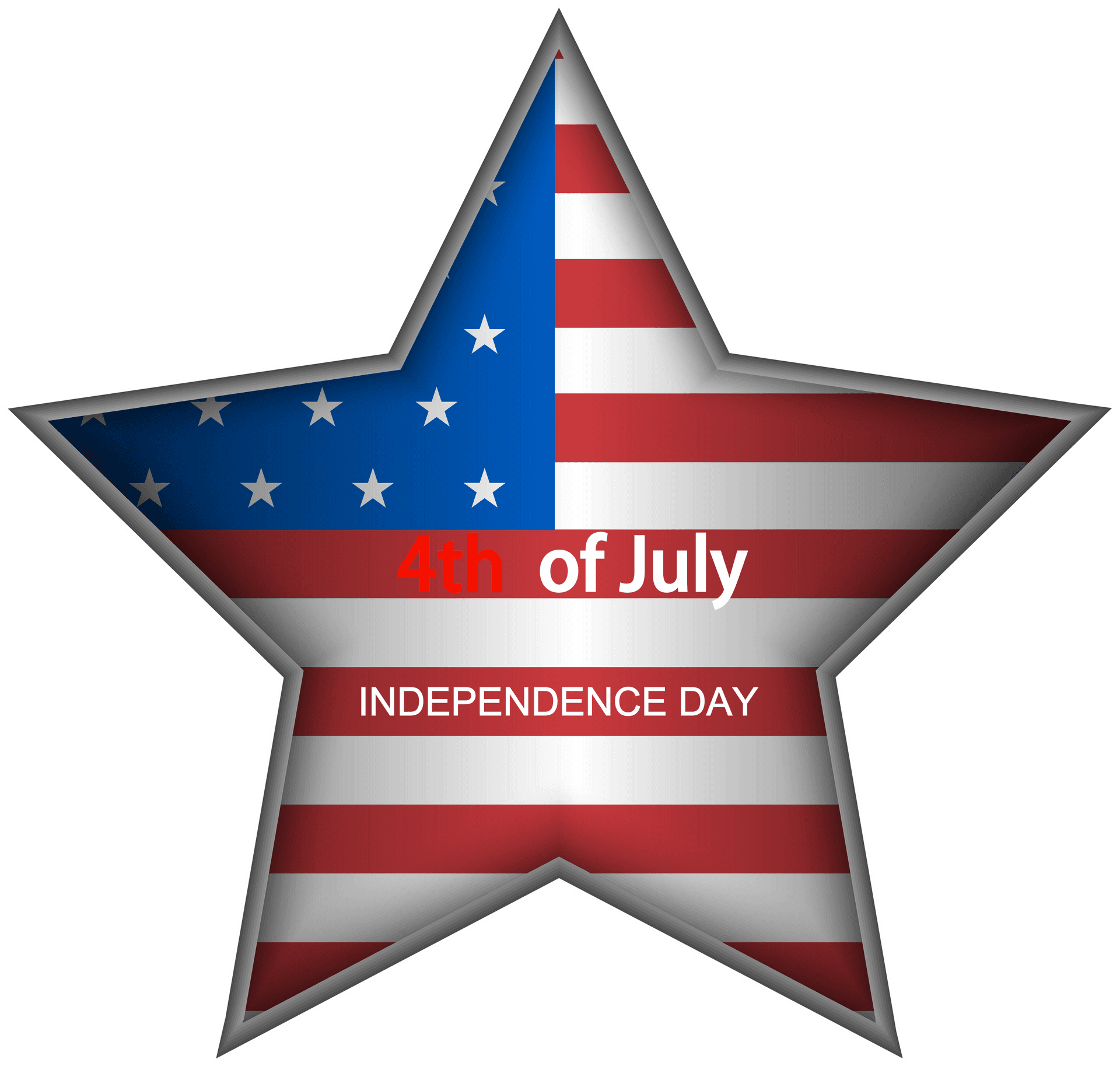 Independence Day Star Graphic PNG