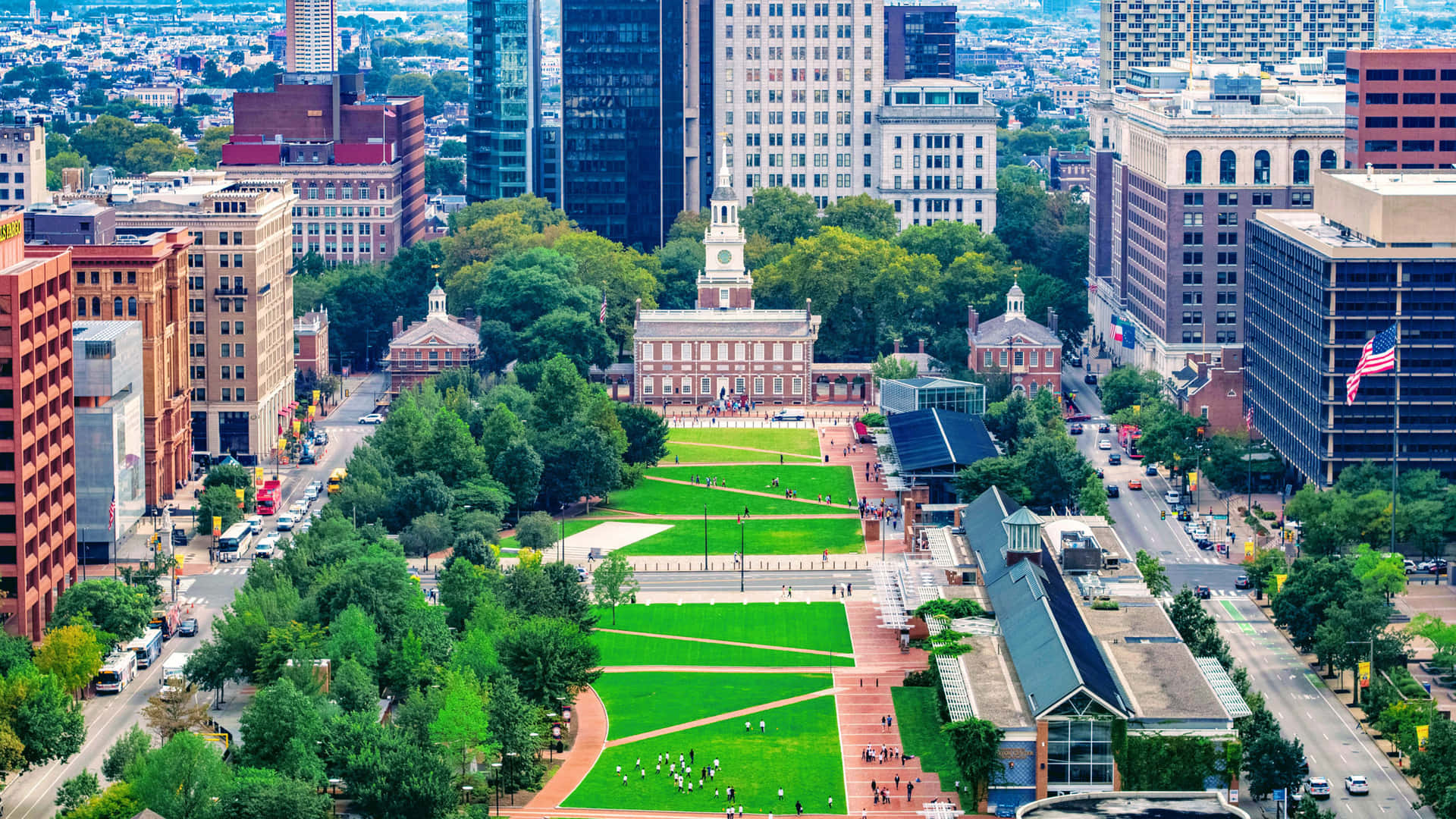 Independence Hall Aerial View Wallpaper