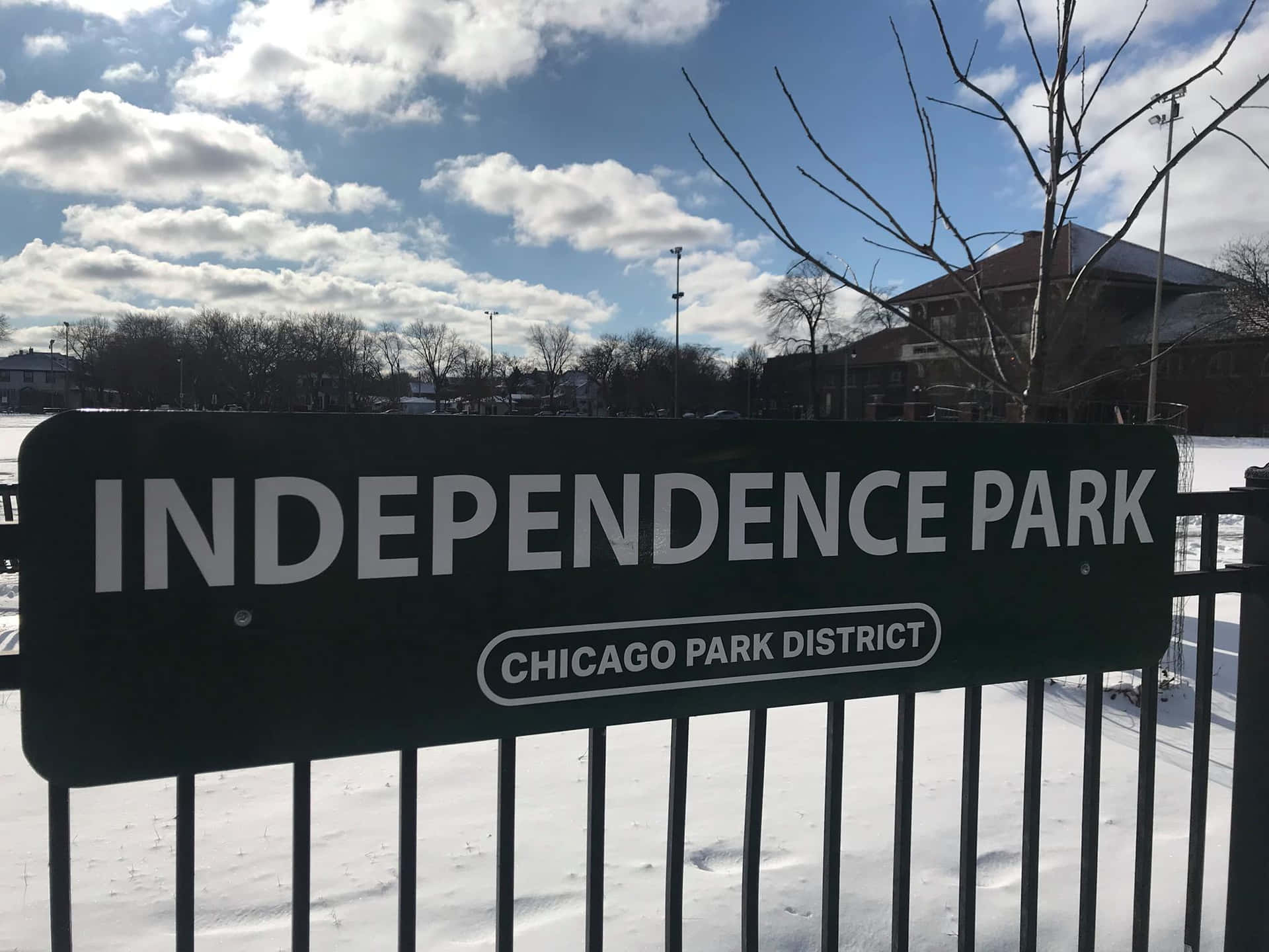 Independence Park Chicago Winter Scene Wallpaper