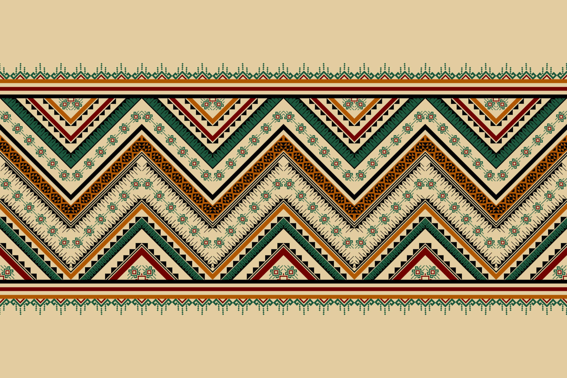 A Traditional Russian Pattern With A Beige Background