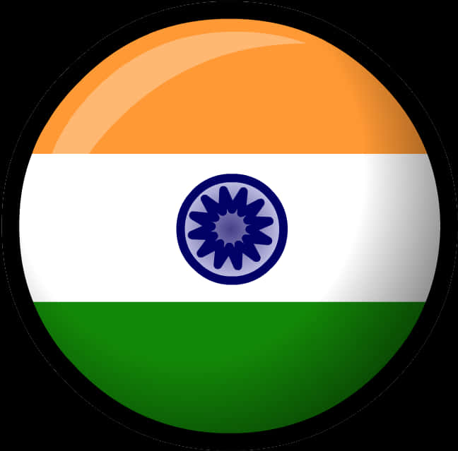 India Flag Button Design PNG