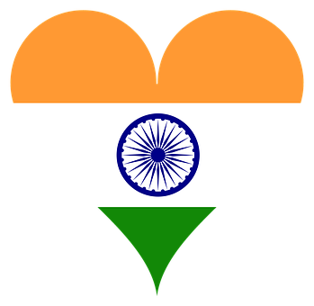 India Flag Heart Shaped PNG