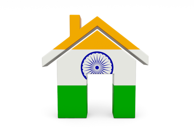 India Flag Home Icon PNG