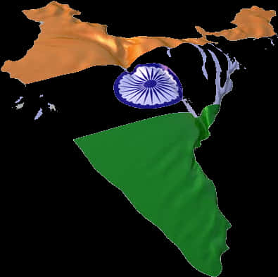 India Flag Map Artistic Representation PNG