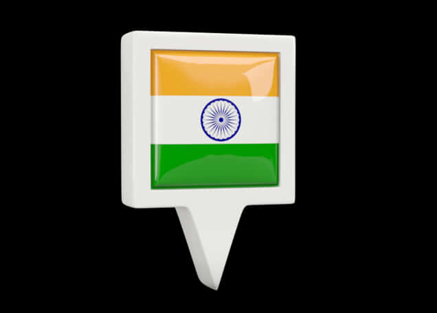 India Flag Map Pointer PNG