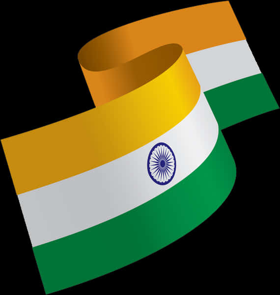 India Flag Ribbon Graphic PNG