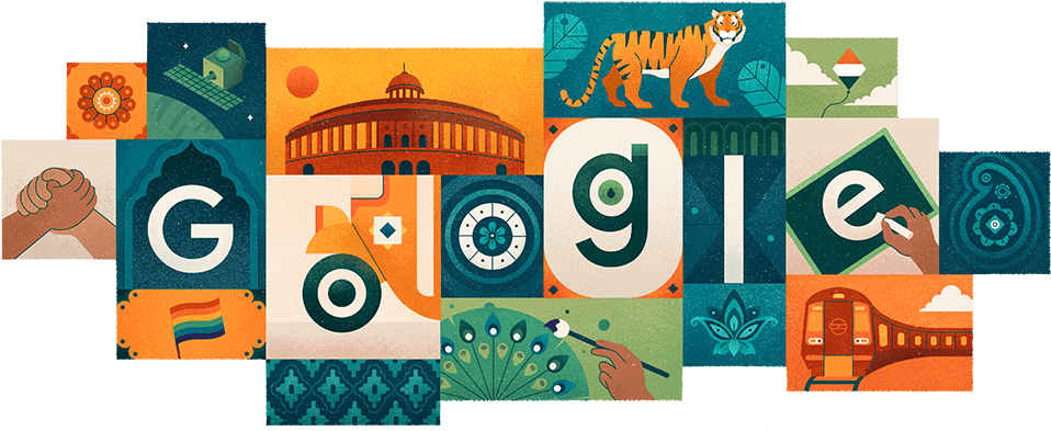 India Independence Day Google Doodle PNG
