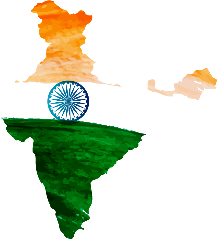 India Independence Day Map Tiranga PNG