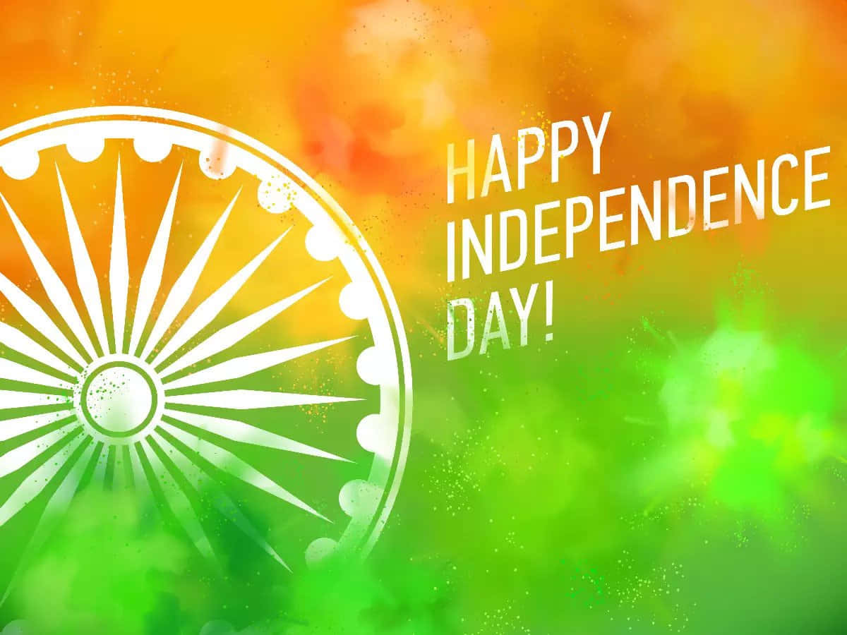 Giornodell'indipendenza Dell'india: Immagine Con I Colori Della Bandiera Indiana.