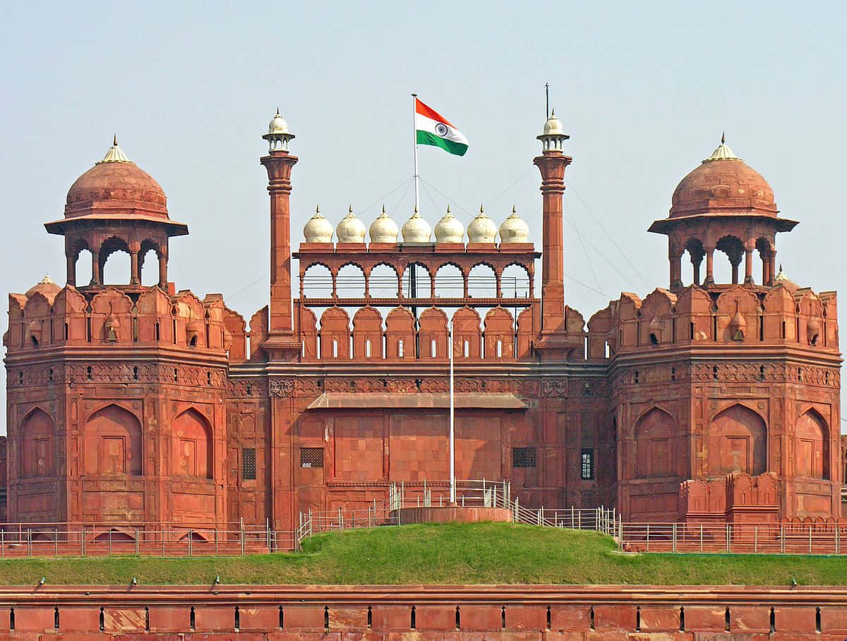 Imagende La Puerta De Delhi En El Día De La Independencia De India.