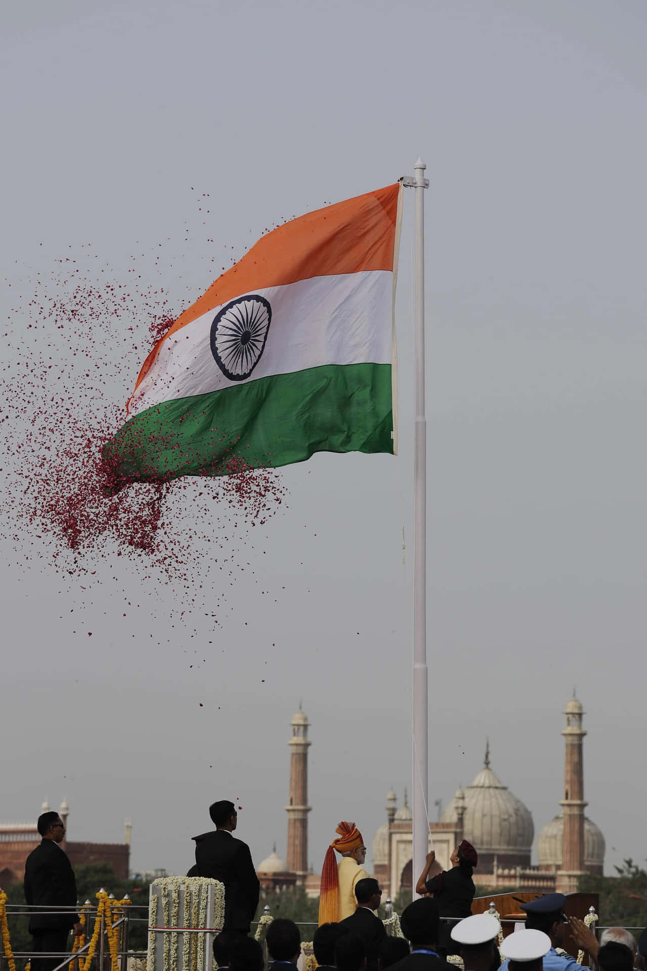 Díade La Independencia De India - Bandera India Con Fuegos Artificiales