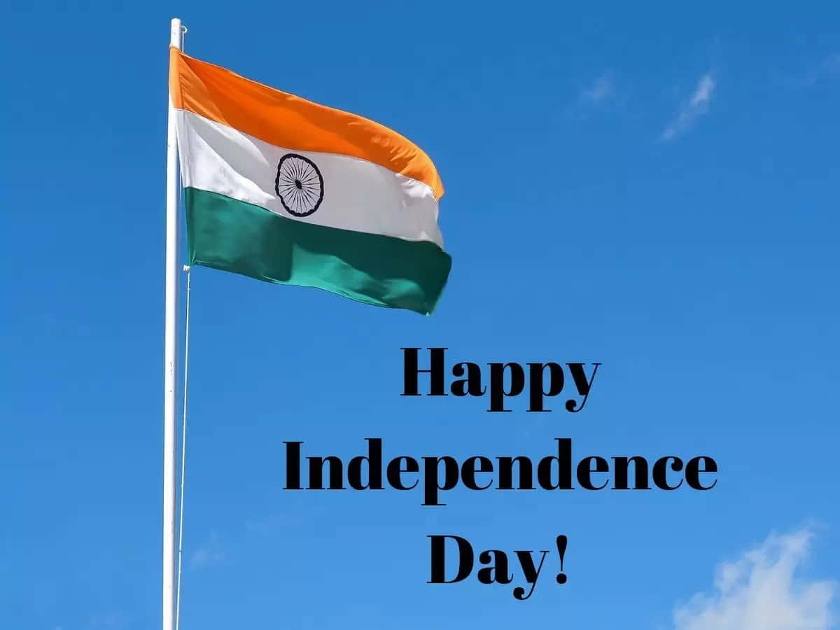 Díade La Independencia De India, Imagen De Saludo Con La Bandera India.