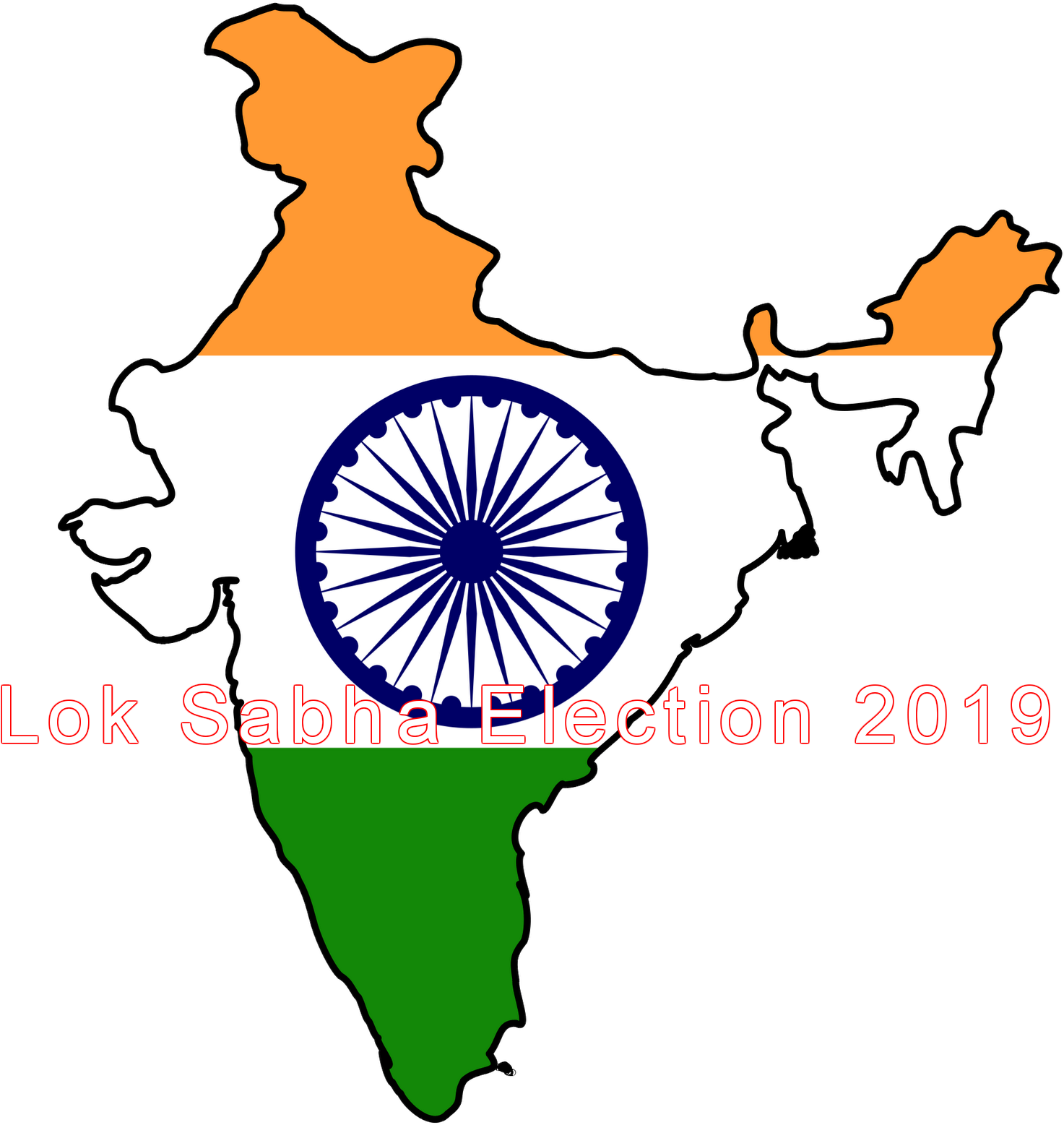 India Map Lok Sabha Election2019 PNG