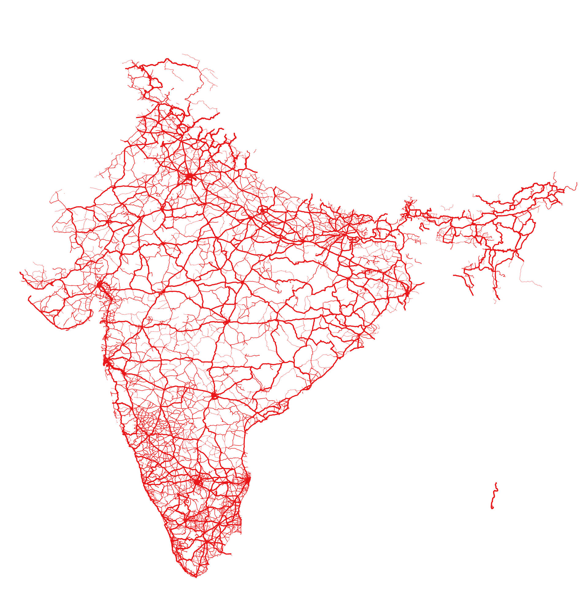 Indien Kort Over Vejnettet Wallpaper