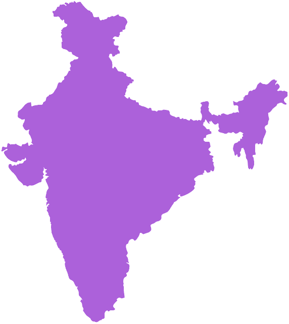 India Map Outline Purple PNG