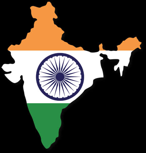 India Mapwith Flag Colors PNG