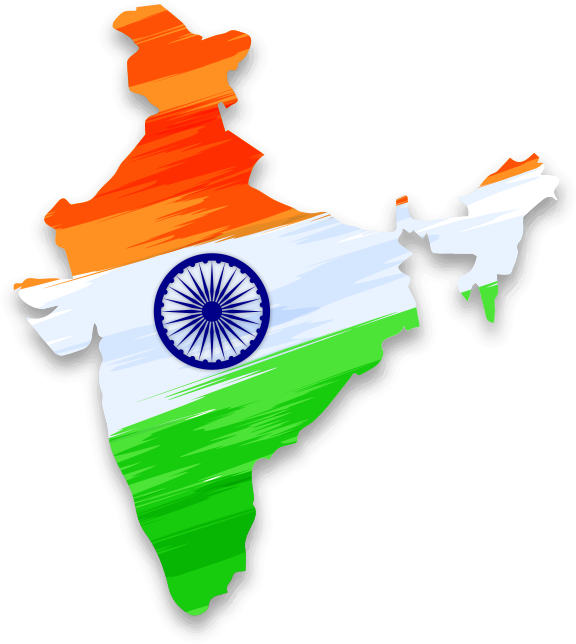 India Mapwith Flag Design PNG