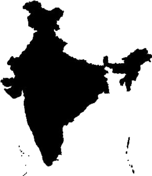 India Outline Map Silhouette PNG