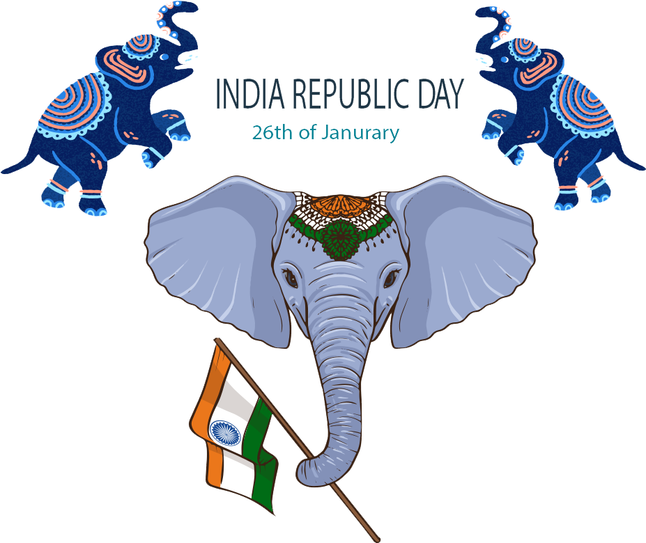 India Republic Day Celebration Elephants PNG