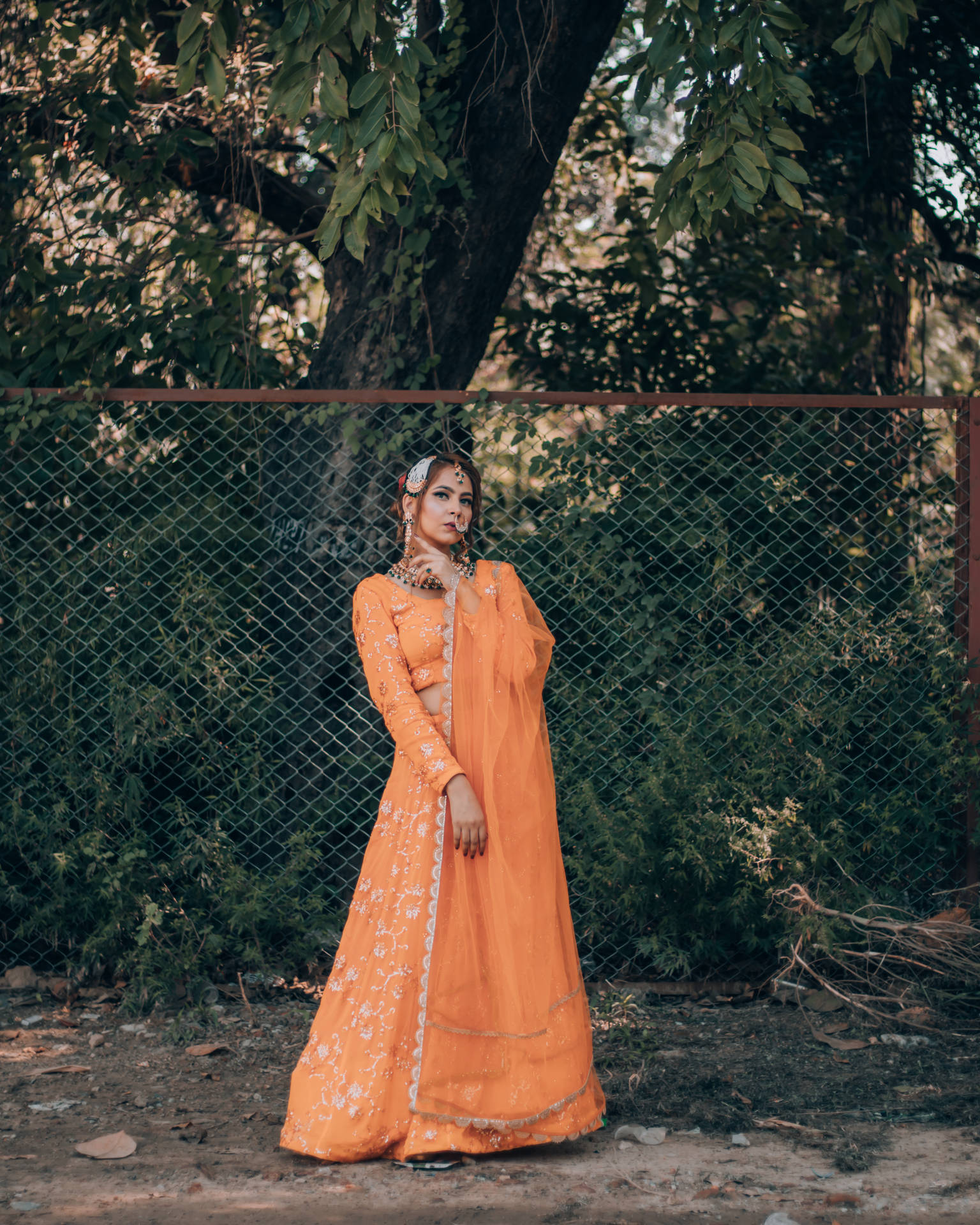 Indian Aesthetic Woman In Orange